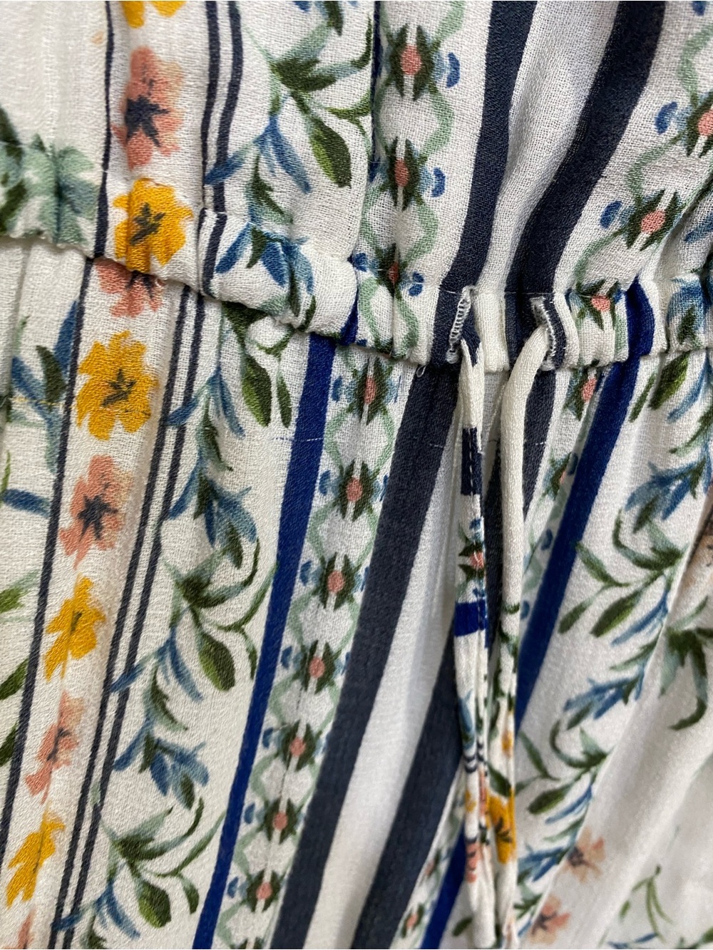 Lucky brand floral maxi dress drawstring waist Sz small * cottagecore boho prep - Picture 3 of 4
